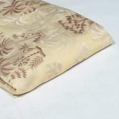 Light Yellow Colour Mal Chanderi Embroidered Fabric