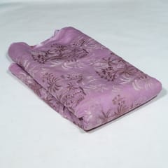 Lavender Colour Mal Chanderi Embroidered Fabric