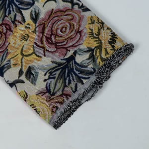 Yellow Color Poly Cotton Jacquard Fabric