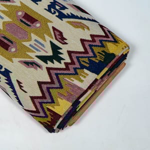 Mustard Color Poly Cotton Jacquard Fabric