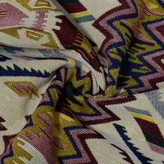 Mustard Colour Poly Cotton Jacquard Fabric