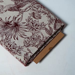 Maroon Color Poly Cotton Jacquard Fabric