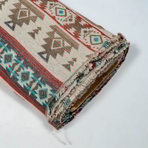 Brown Color Poly Cotton Jacquard Fabric