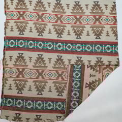 Brown Colour Poly Cotton Jacquard Fabric