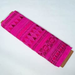 Pink Colour Cotton Acralic Jacquard Fabric