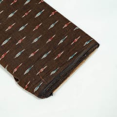 Brown Colour Cotton Ikat Fabric