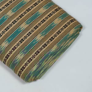 Blue Colour Cotton Dobby Ikat Fabric