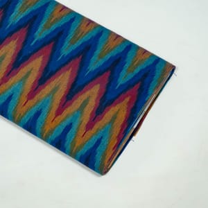 Multi Color Cotton Ikat Fabric
