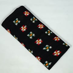 Black Colour Cotton Ikat Fabric