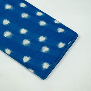 Blue Color Cotton Ikat Fabric