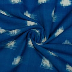 Blue Colour Cotton Ikat Fabric