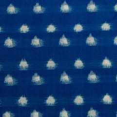 Blue Colour Cotton Ikat Fabric