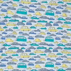 White Colour Cotton Printed Fabric (1.70Meter Piece)