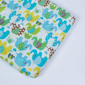 White Color Cotton Printed Fabric (1.20Meter Piece)