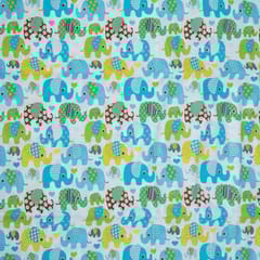 White Colour Cotton Printed Fabric (1.20Meter Piece)