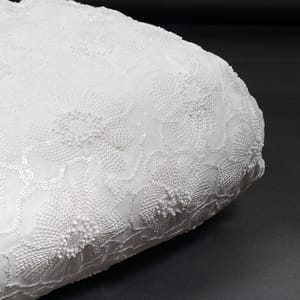 Dyeable Georgette Embroidered Fabric (90CM Piece)
