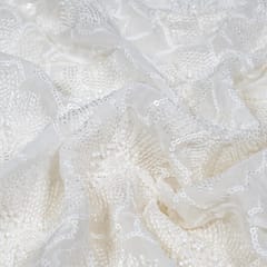 Dyeable Georgette Embroidered Fabric (90CM Piece)