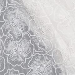 Dyeable Georgette Embroidered Fabric (90CM Piece)