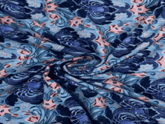 Corduroy Sky Blue Floral