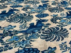 Chiffon Cream Blue Elephants