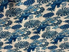 Chiffon Cream Blue Elephants