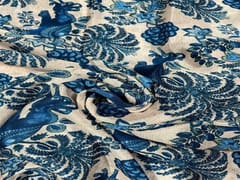 Chiffon Cream Blue Elephants