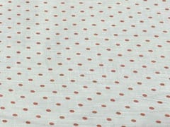 Printed Cotton Mul Satin White Orange Dots