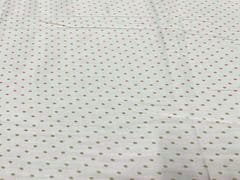 Printed Cotton Mul Satin White Orange Dots