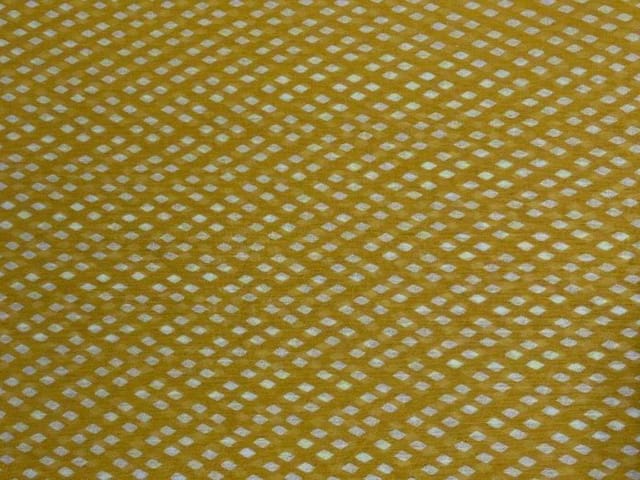 Printed Cotton Mul Yellow Geometric