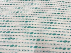 Printed Cotton Mul Blue Geometric Stripes