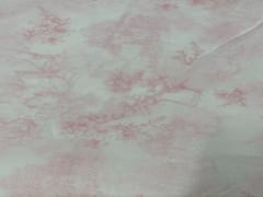 Printed Cotton Mul White Pink Abstract