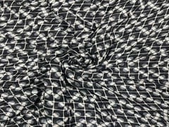 Georgette Black Geometric