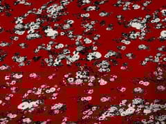 Printed Crepe Red White Floral