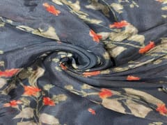 Chiffon Dark Blue Floral
