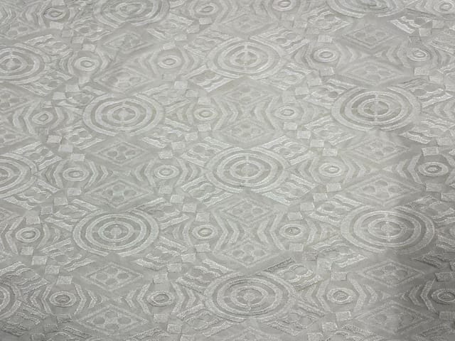 Dyeable Embroidered Georgette White Abstract 1