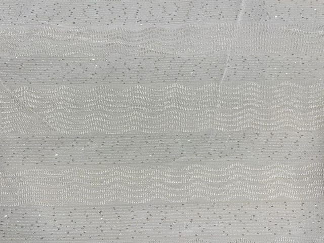 Dyeable Embroidered Georgette White Stripes 1
