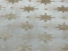 Dyeable Embroidered Georgette White Golden Geometric 2