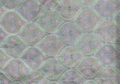 Embroidered Dupion Silk Pista Green Floral