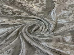 Dyeable Semi Satin Georgette Banarasi Grey Abstract
