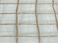 Dyeable Embroidered Georgette White Golden Box Checks