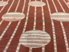 Cotton Cambric Dabbu Rust Brown Stripes Print