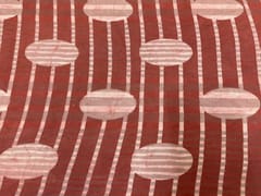 Cotton Cambric Dabbu Rust Brown Stripes Print