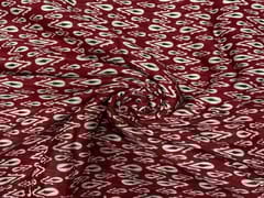 Maroon Abstract Chiffon Fabric