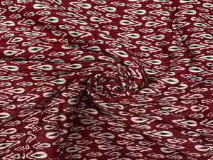 Maroon Abstract Chiffon Fabric