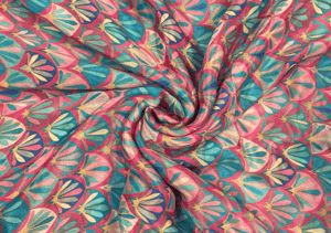 MultiColour Abstract Floral Printed Chiffon Fabric