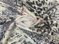 White Imported Silk Print 56