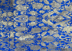 Pure Brocade Cobalt Blue Floral