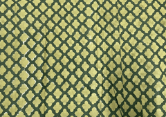 Printed Cotton Cambric Green Yellow Flowers