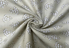 Printed Cotton Cambric Light Faun Abstract