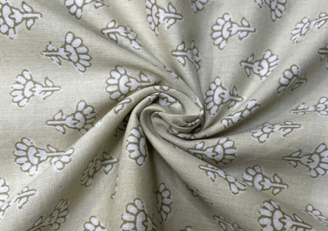 Printed Cotton Cambric Light Faun Abstract